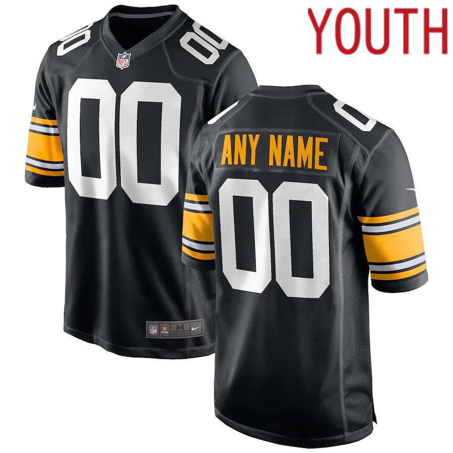 Youth Pittsburgh Steelers Nike Black Alternate Custom Game NFL Jersey->youth nfl jersey->Youth Jersey